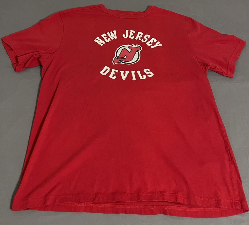 CCM New Jersey Devils Red 2XL Fancy Patch Logo NHL Hockey Quality Thick Cotton